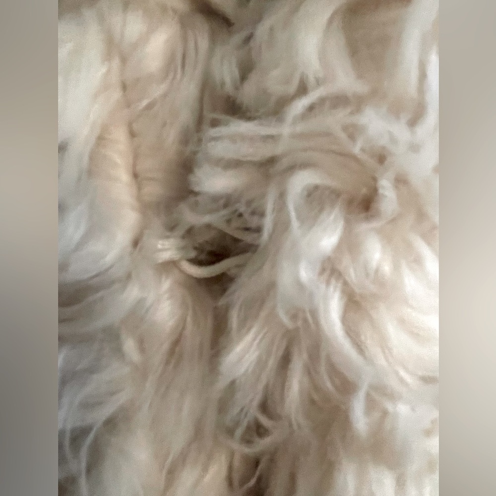 Live A Little Cream Faux Fur Long Vest Large - Picture 6 of 7